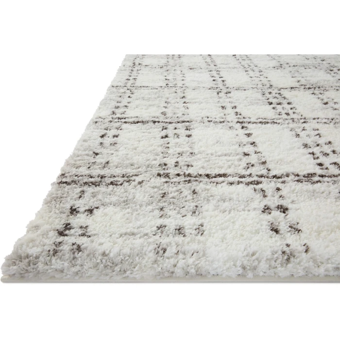 Loloi II Bliss Shag BLS-03 Cream / Grey 18" x 18" Sample Area Rug
