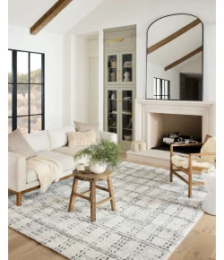 Loloi Bliss Shag BLS-03 Cream / Grey Area Rug 2 ft. 7 in. X 7 ft. 6 in. Rectangle