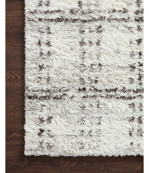Loloi II Bliss Shag BLS-03 Cream / Grey 2'-7" x 7'-6" Area Rug