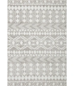 Loloi Bliss Shag BLS-05 Grey / White Area Rug 2 ft. 7 in. X 7 ft. 6 in. Rectangle