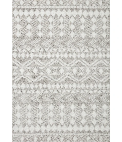 Loloi II Bliss Shag BLS-05 Grey / White 2'-7" x 7'-6" Area Rug