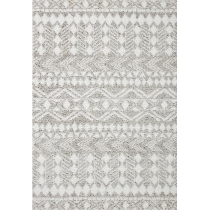 Loloi II Bliss Shag BLS-05 Grey / White 2'-7" x 7'-6" Area Rug