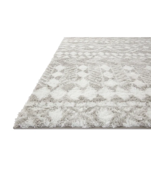 Loloi II Bliss Shag BLS-05 Grey / White 2'-7" x 7'-6" Area Rug
