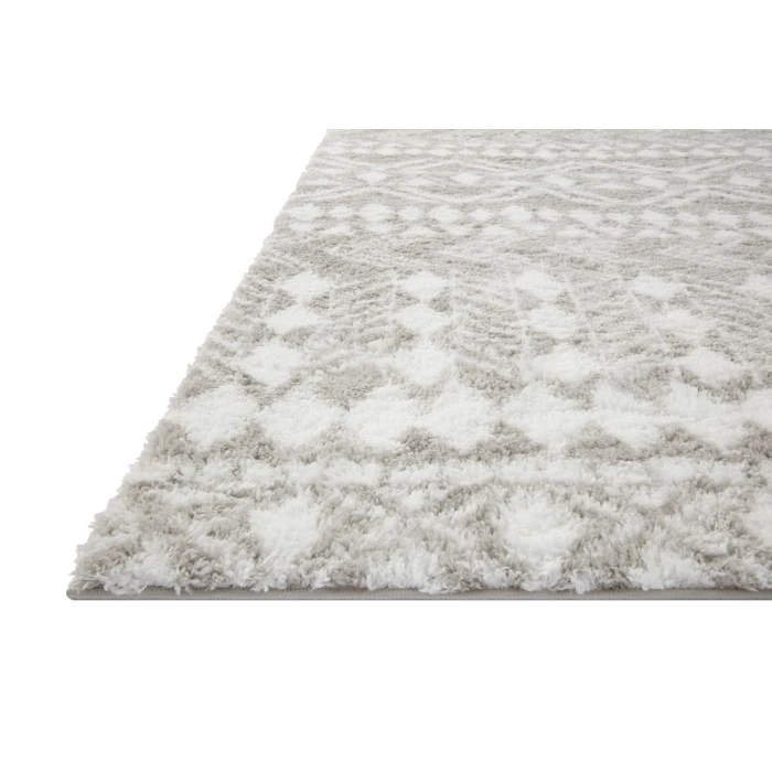 Loloi II Bliss Shag BLS-05 Grey / White 2'-7" x 7'-6" Area Rug
