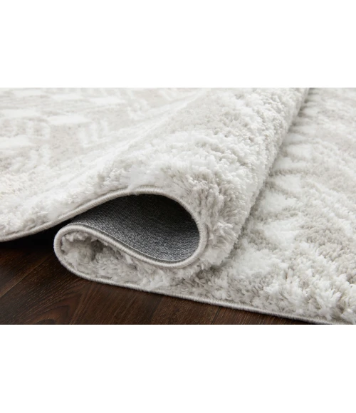 Loloi II Bliss Shag BLS-05 Grey / White 2'-7" x 7'-6" Area Rug
