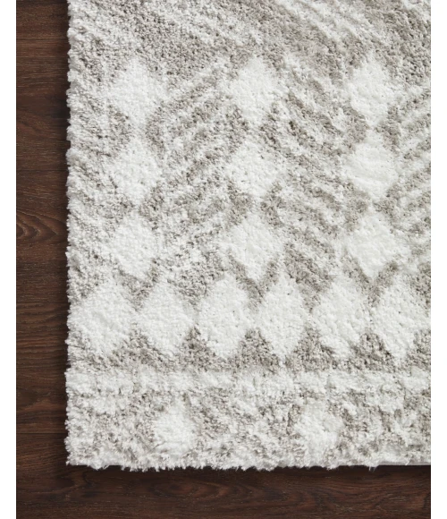 Loloi II Bliss Shag BLS-05 Grey / White 2'-7" x 7'-6" Area Rug