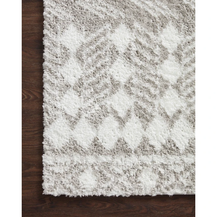 Loloi II Bliss Shag BLS-05 Grey / White 2'-7" x 7'-6" Area Rug