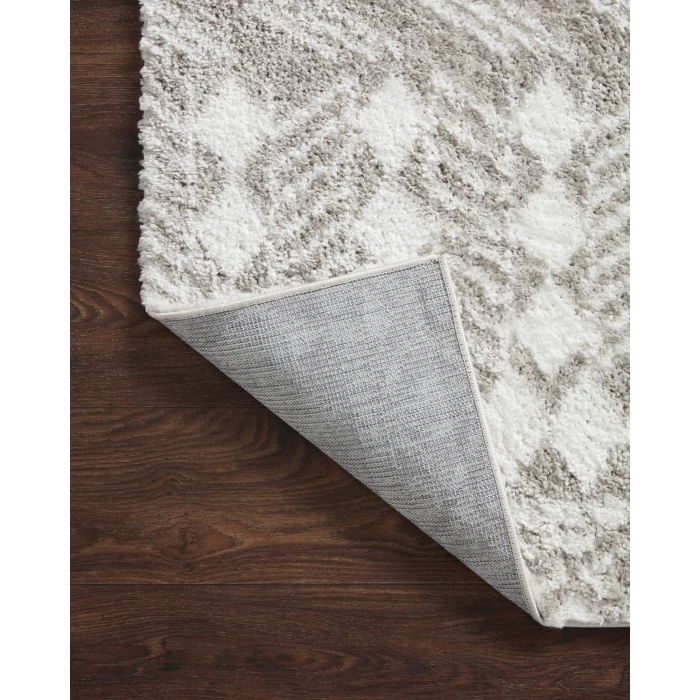 Loloi II Bliss Shag BLS-05 Grey / White 2'-7" x 7'-6" Area Rug