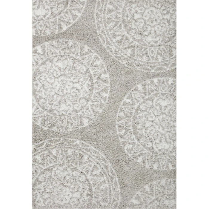 Loloi II Bliss Shag BLS-06 Grey / White 2'-7" x 12'-0" Area Rug