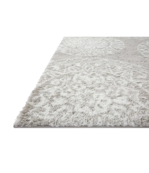 Loloi II Bliss Shag BLS-06 Grey / White 2'-7" x 7'-6" Area Rug
