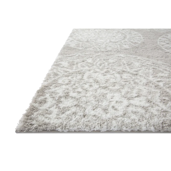 Loloi II Bliss Shag BLS-06 Grey / White 2'-7" x 12'-0" Area Rug