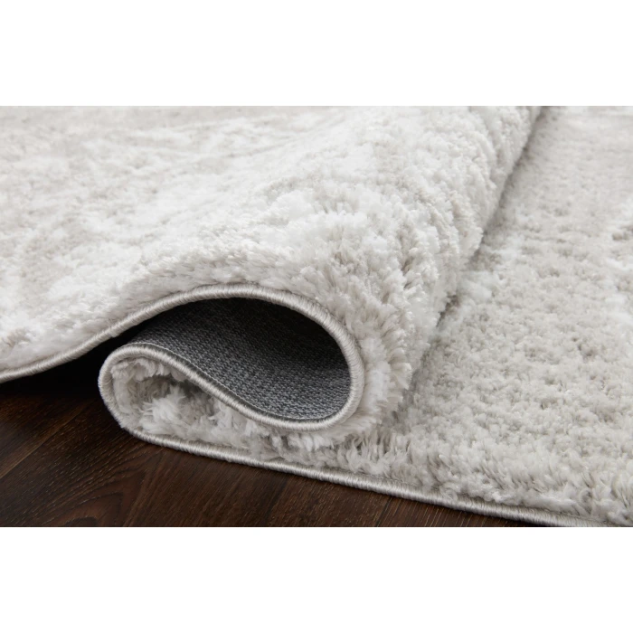 Loloi II Bliss Shag BLS-06 Grey / White 2'-7" x 12'-0" Area Rug