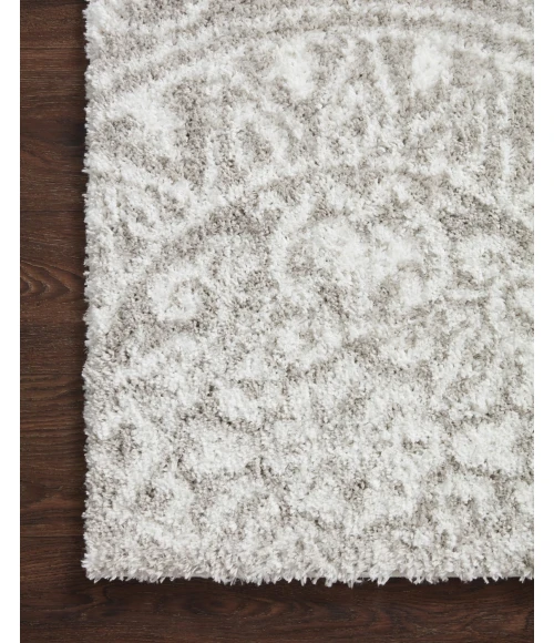 Loloi II Bliss Shag BLS-06 Grey / White 2'-7" x 7'-6" Area Rug