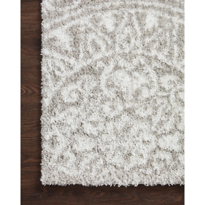 Loloi II Bliss Shag BLS-06 Grey / White 2'-7" x 12'-0" Area Rug