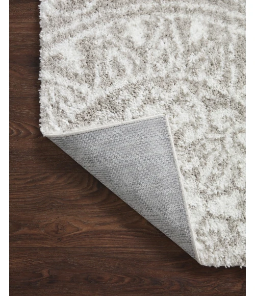Loloi II Bliss Shag BLS-06 Grey / White 2'-7" x 7'-6" Area Rug