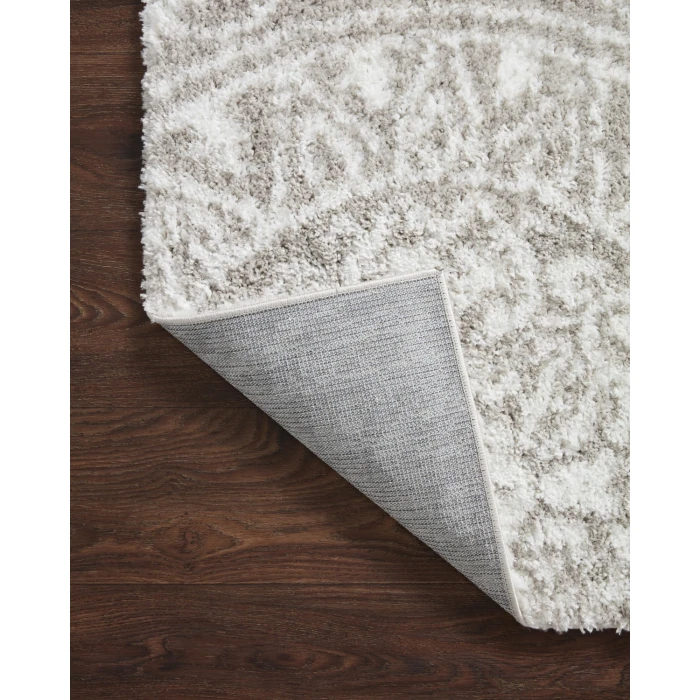 Loloi II Bliss Shag BLS-06 Grey / White 2'-7" x 12'-0" Area Rug
