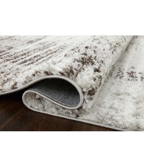 Loloi II Bliss Shag BLS-07 Grey / Cream 2'-7" x 7'-6" Area Rug