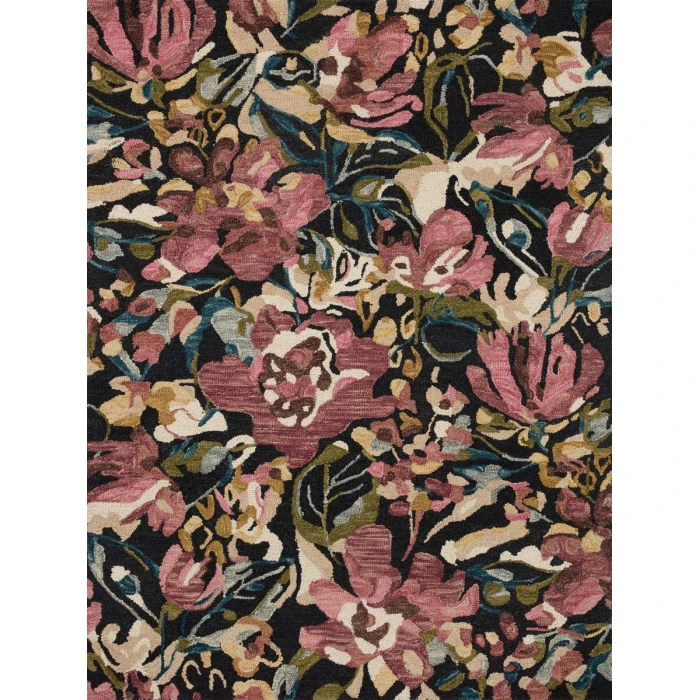 Loloi Belladonna Black / Berry 2'-6" x 7'-6" Runner Rug