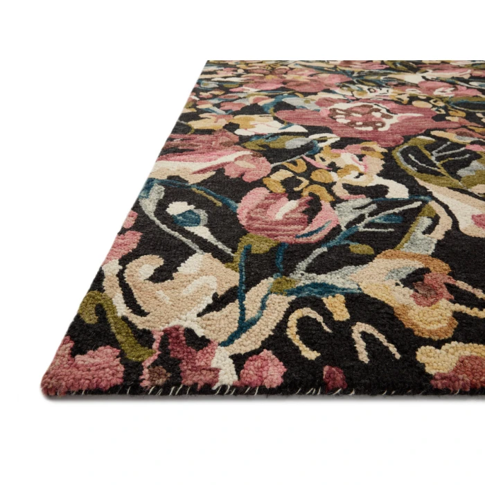 Loloi Belladonna Black / Berry 2'-6" x 7'-6" Runner Rug