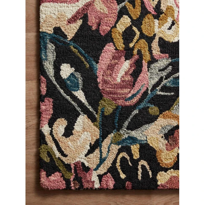 Loloi Belladonna Black / Berry 2'-6" x 7'-6" Runner Rug