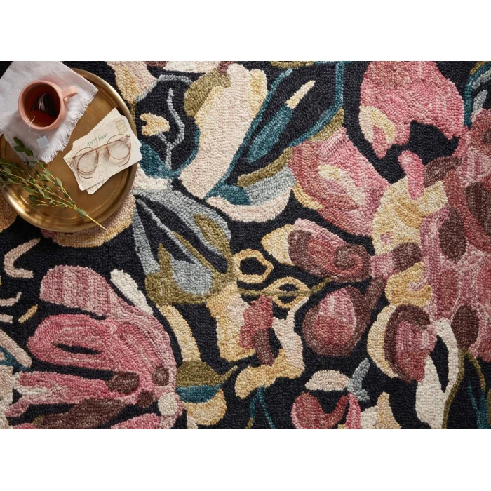 Loloi Belladonna Black / Berry 2'-6" x 7'-6" Runner Rug