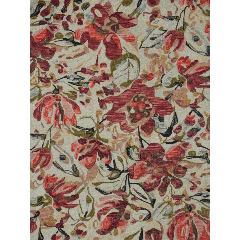 Loloi Belladonna Ivory / Raspberry 2'-6" x 9'-9" Runner Rug