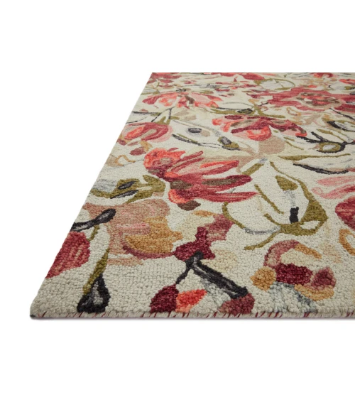 Loloi Belladonna Ivory / Raspberry 2'-0" x 5'-0" Accent Rug