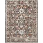 Loloi Bonney BNY-07 Charcoal / Spice Area Rug 18 in. X 18 in. Sample Rectangle