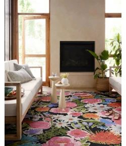 Loloi Botanical BOT-01 Black / Multi Area Rug 5 ft. 3 in. X 7 ft. 8 in. Rectangle