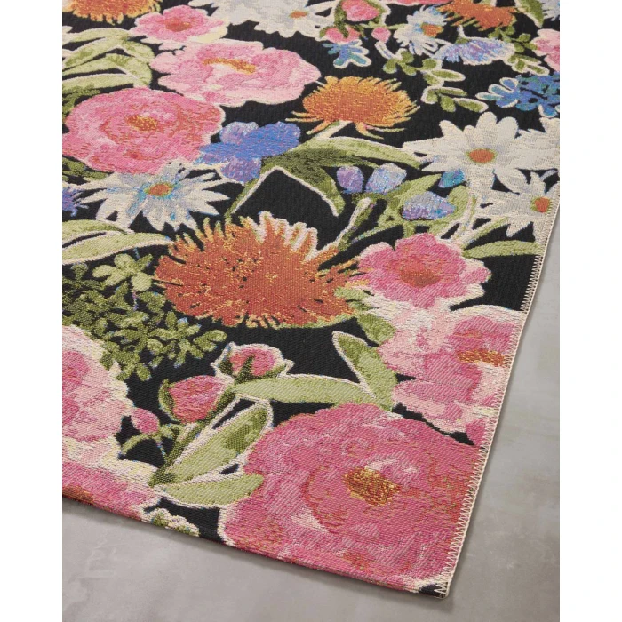 Loloi II Botanical Black / Multi 2'-5" x 3'-11" Accent Rug