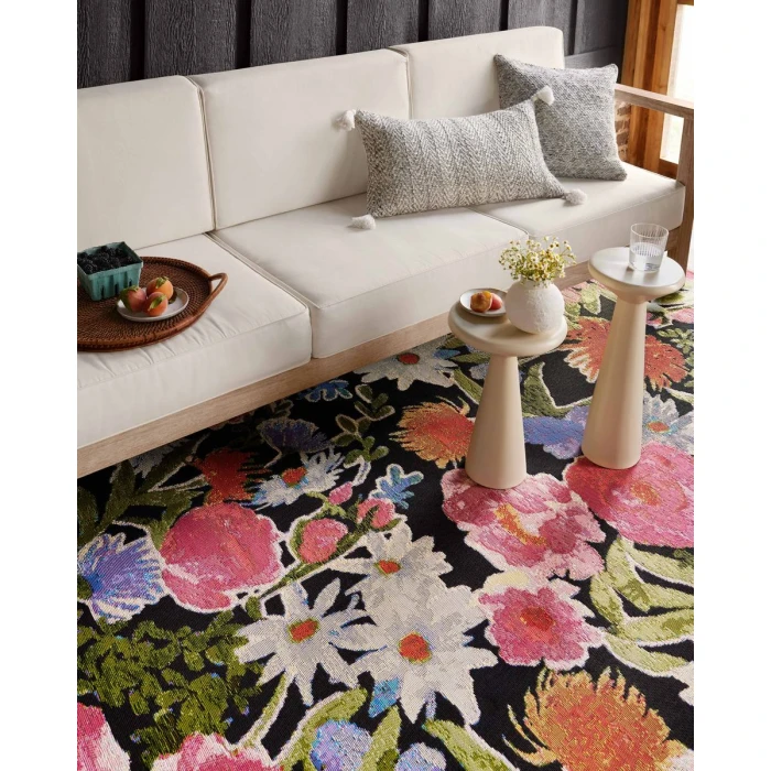 Loloi II Botanical Black / Multi 2'-5" x 3'-11" Accent Rug