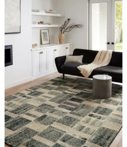 Loloi Bowery BOW-03 STORM / SAND Area Rug 18 in. X 18 in. Sample
