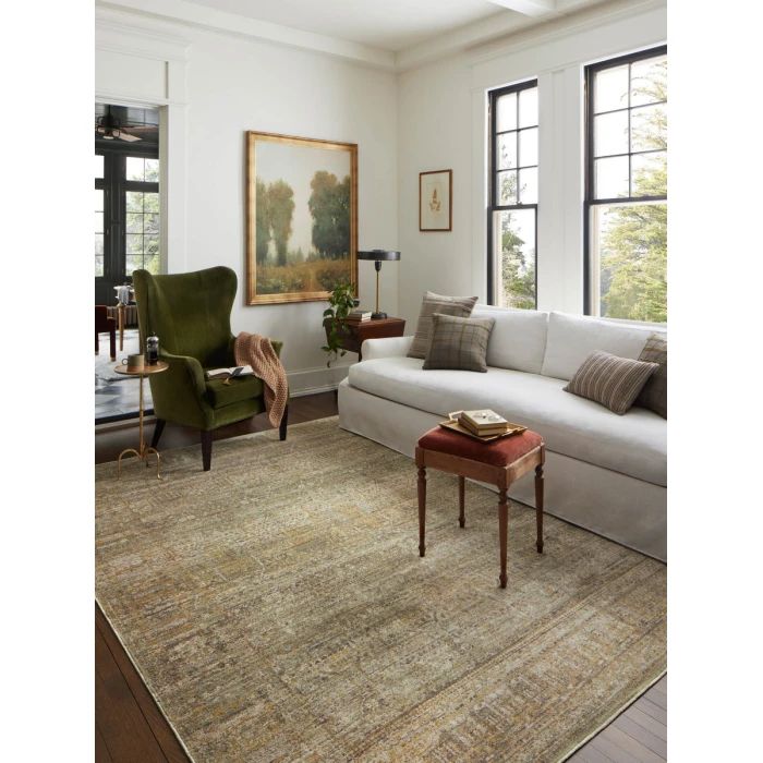 Jean Stoffer x Loloi Bradbury Dove / Gold BRU-02 2 ft. 7 in. X 4 ft. Rectangle Rug