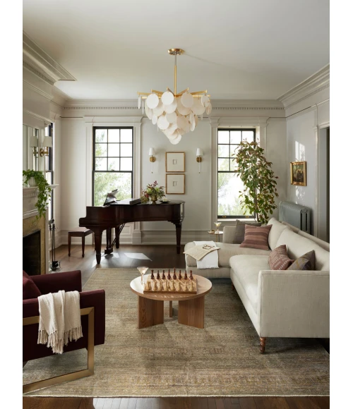 Jean Stoffer x Loloi Bradbury Dove / Gold BRU-02 7 ft. 10 in. X 10 ft. Rectangle Rug