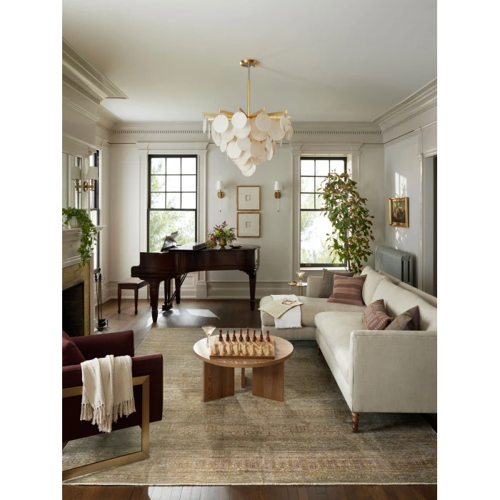 Jean Stoffer x Loloi Bradbury Dove / Gold BRU-02 2 ft. 7 in. X 4 ft. Rectangle Rug