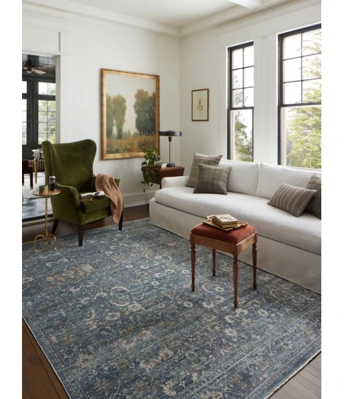 Jean Stoffer x Loloi Bradbury Ocean / Gold BRU-03 7 ft. 10 in. X 10 ft. Rectangle Rug