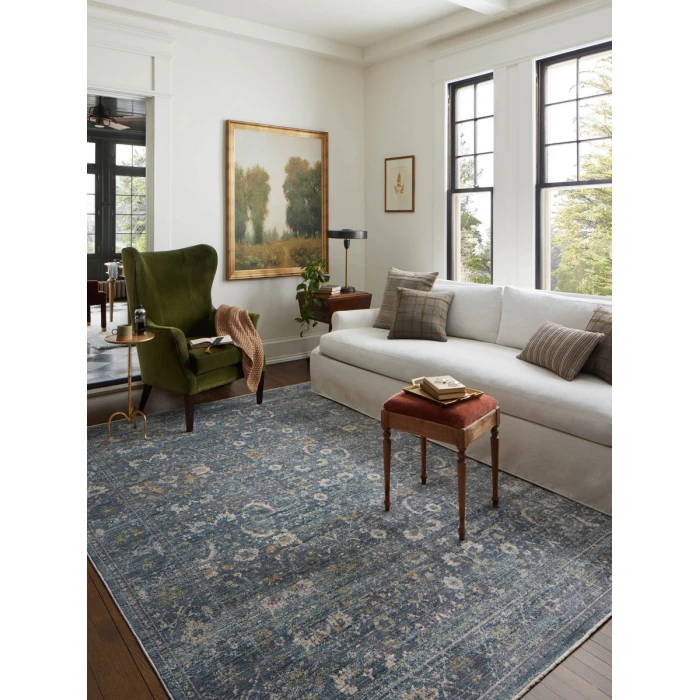 Jean Stoffer x Loloi Bradbury Ocean / Gold BRU-03 2 ft. 7 in. X 4 ft. Rectangle Rug