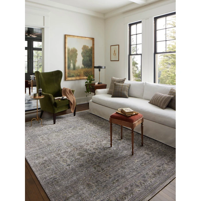 Jean Stoffer x Loloi Bradbury Grey / Multi BRU-04 2 ft. 7 in. X 4 ft. Rectangle Rug
