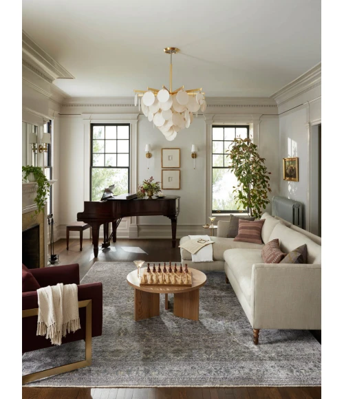 Jean Stoffer x Loloi Bradbury Grey / Multi BRU-04 2 ft. 7 in. X 4 ft. Rectangle Rug