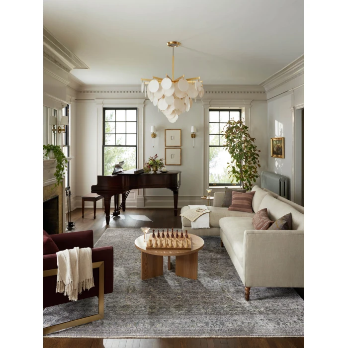 Jean Stoffer x Loloi Bradbury Grey / Multi BRU-04 2 ft. 7 in. X 4 ft. Rectangle Rug