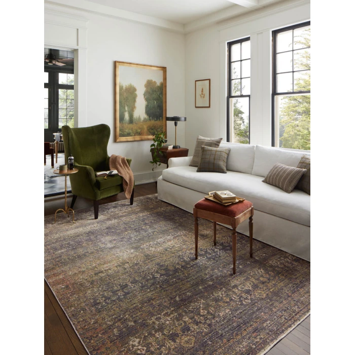Jean Stoffer x Loloi Bradbury Ink / Multi BRU-05 2 ft. 7 in. X 4 ft. Rectangle Rug