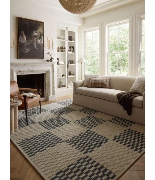 Chris Loves Julia x Loloi Bradley Beige / Midnight BRL-01 3 ft. 6 in. X 5 ft. 6 in. Rectangle Rug