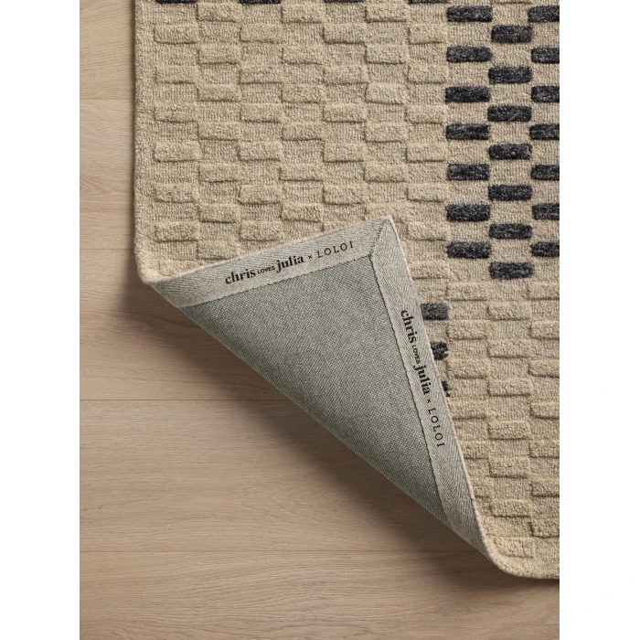 Chris Loves Julia x Loloi Bradley Beige / Midnight BRL-01 9 ft. 3 in. X 13 ft. Rectangle Rug