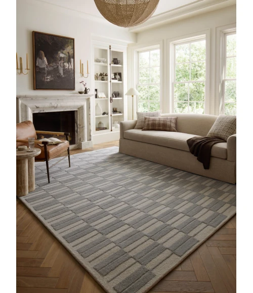 Chris Loves Julia x Loloi Bradley Ivory / Grey BRL-03 3 ft. 6 in. X 5 ft. 6 in. Rectangle Rug