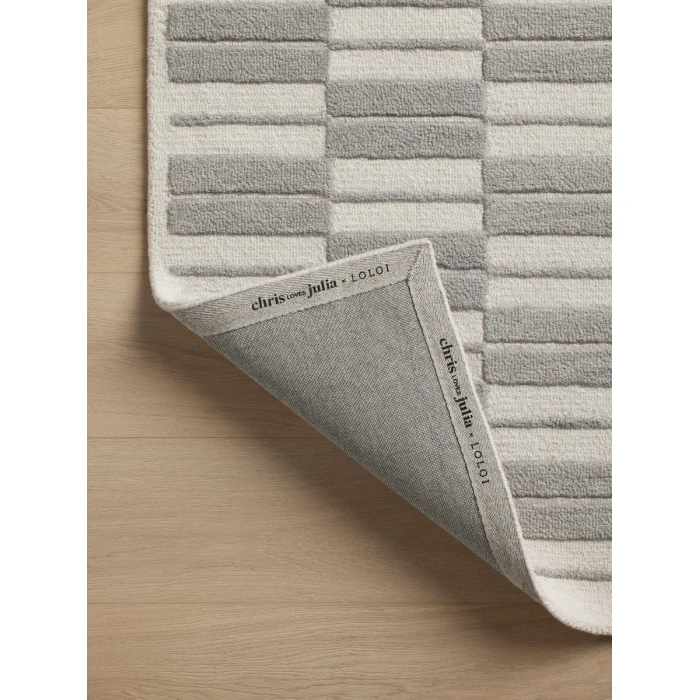 Chris Loves Julia x Loloi Bradley Ivory / Grey BRL-03 2 ft. 6 in. X 9 ft. 9 in. Rectangle Rug