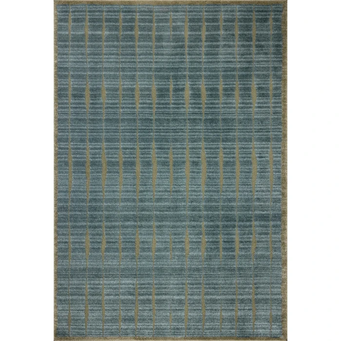 Chris Loves Julia x Loloi Calvin Ocean / Olive CLV-02 5ft.-3in. X 5ft.-3in. Round Rug