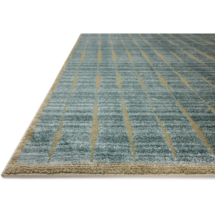 Chris Loves Julia x Loloi Calvin Ocean / Olive CLV-02 5ft.-3in. X 5ft.-3in. Round Rug