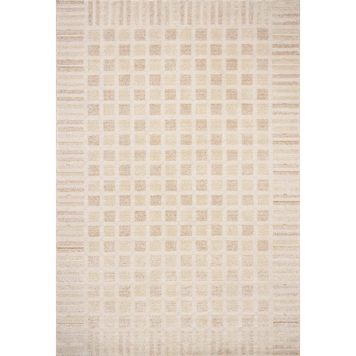 Chris Loves Julia x Loloi Calvin Bone / Natural CLV-03 5ft.-3in. X 5ft.-3in. Round Rug