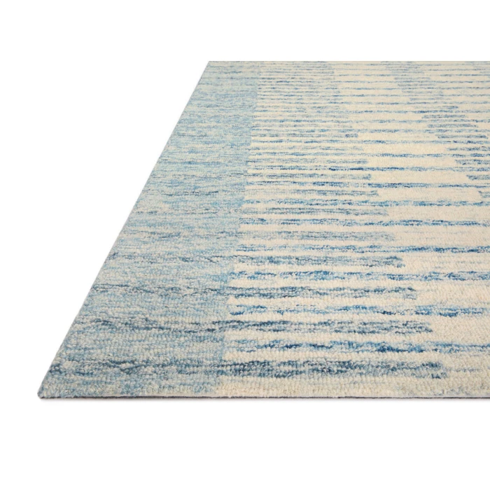 Chris Loves Julia x Loloi Chris Ivory / Denim CHR-01 7 ft. 9 in. X 7 ft. 9 in. Square Rug