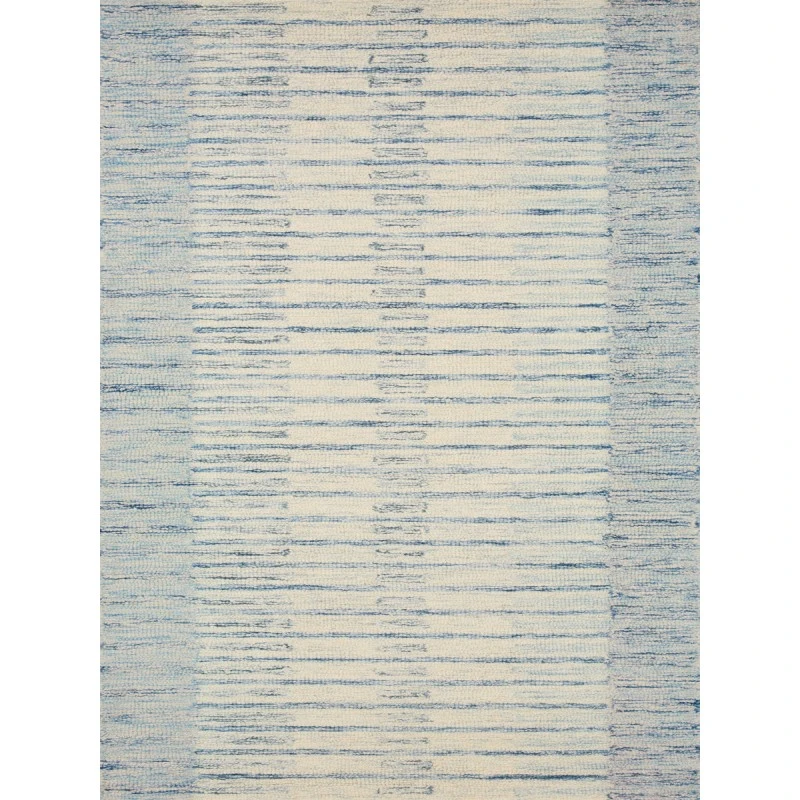 Chris Loves Julia x Loloi Chris Ivory / Denim CHR-01 8 ft. 6 in. X 11 ft. 6 in. Rectangle Rug